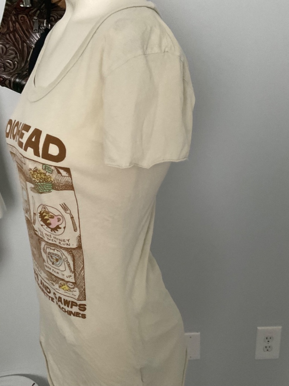 Beige Radio Head tee shirt,M - Picture 5 of 10